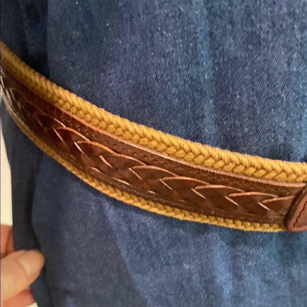FINALE Brown Braid Leather Belt Made in Italy - Picture 2 of 14